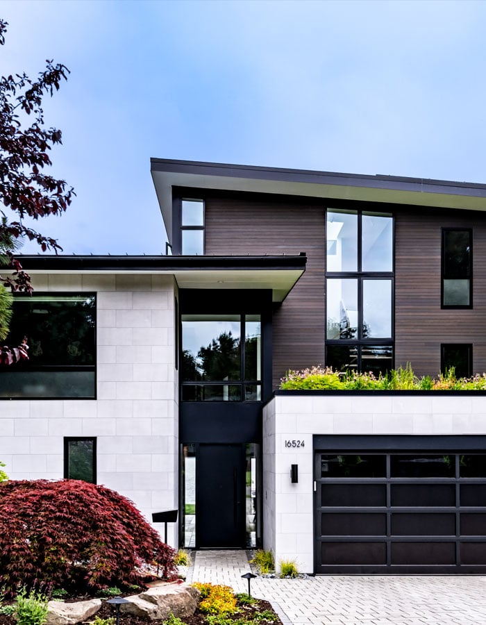 On the left is an image of the home before the remodel and on the right an after image.