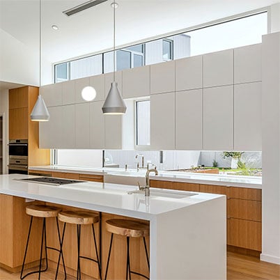 Modern Kitchen with Andersen Aluminum windows
